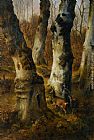 Eugene Verboeckhoven Famous Paintings - Deer in a Wood